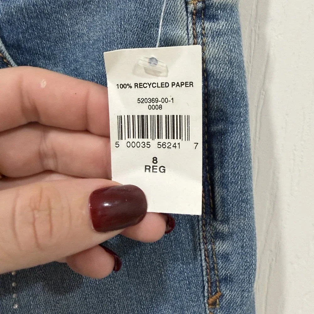 Girls Gap Denim Jeans Size 8 Regular Stretch Jogging Ankle‎ Sparkles Design